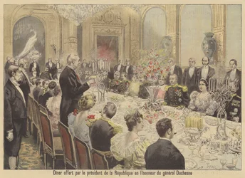 Abendessen von Präsident Faure von Frankreich zu Ehren von General Duschesne